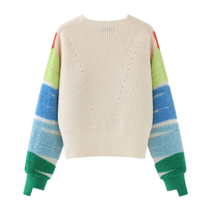 Rainbow Stripe Knitted Cardigan Set