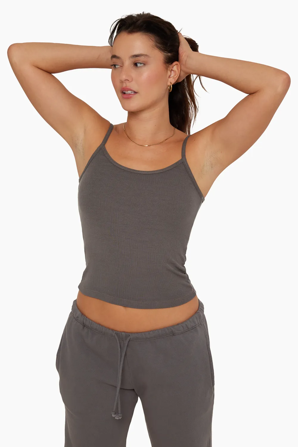 RIBBED MODAL RIBBED CLASSIC CAMI - GRAPHITE