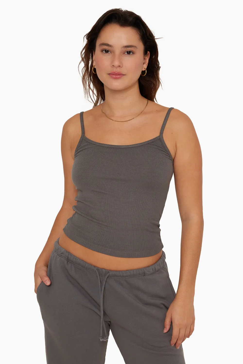 RIBBED MODAL RIBBED CLASSIC CAMI - GRAPHITE