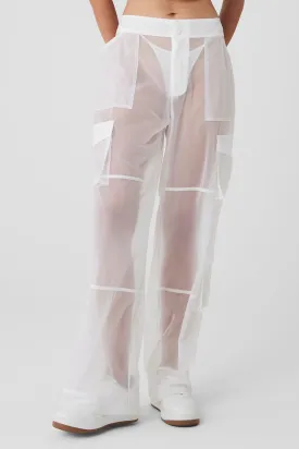 Sheer Effusion Cargo Wide Leg Trouser - White
