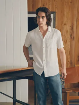 Short-Sleeve Palma Linen Shirt - Solid