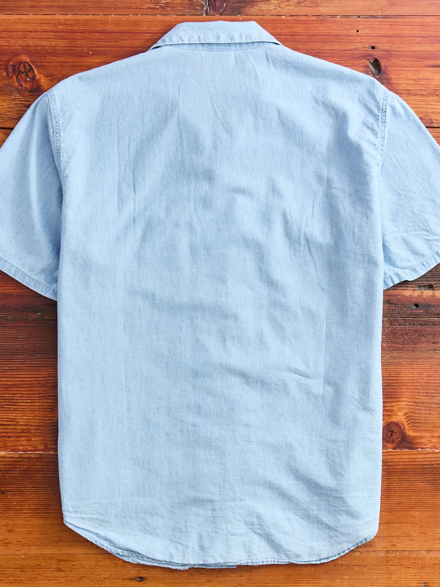 Short Sleeve Work Shirt in Chambray Bleached