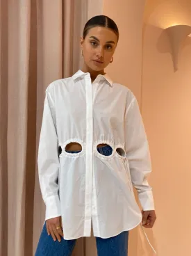 Sir Mason Laced Shirt Dress in White