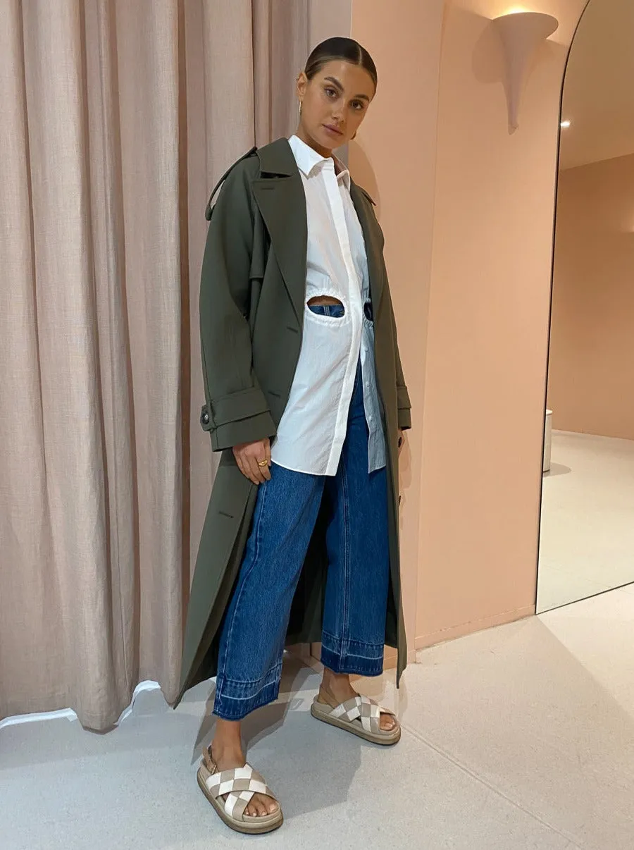 Sir Mason Laced Shirt Dress in White
