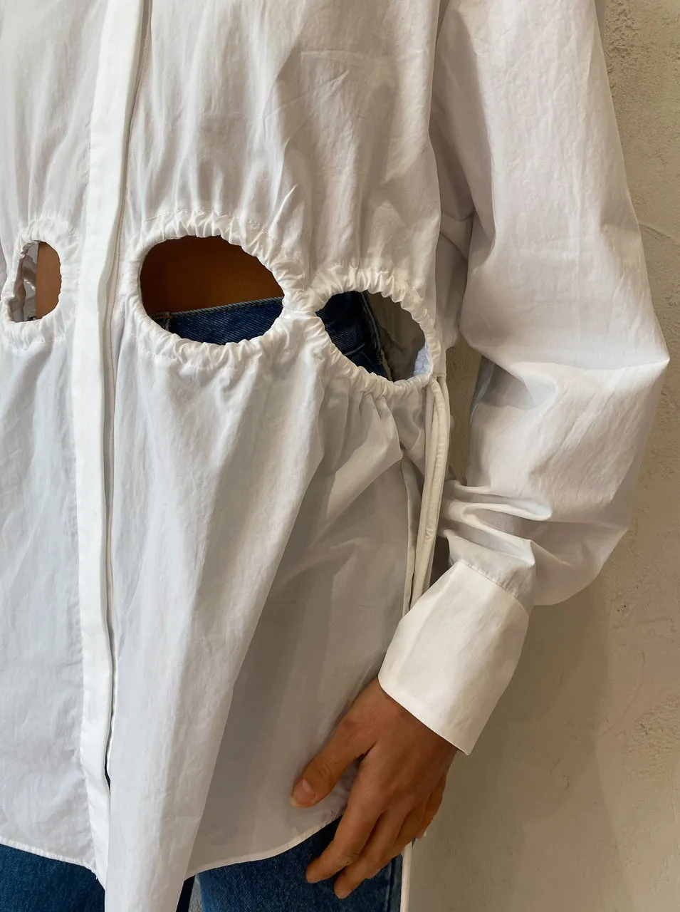 Sir Mason Laced Shirt Dress in White