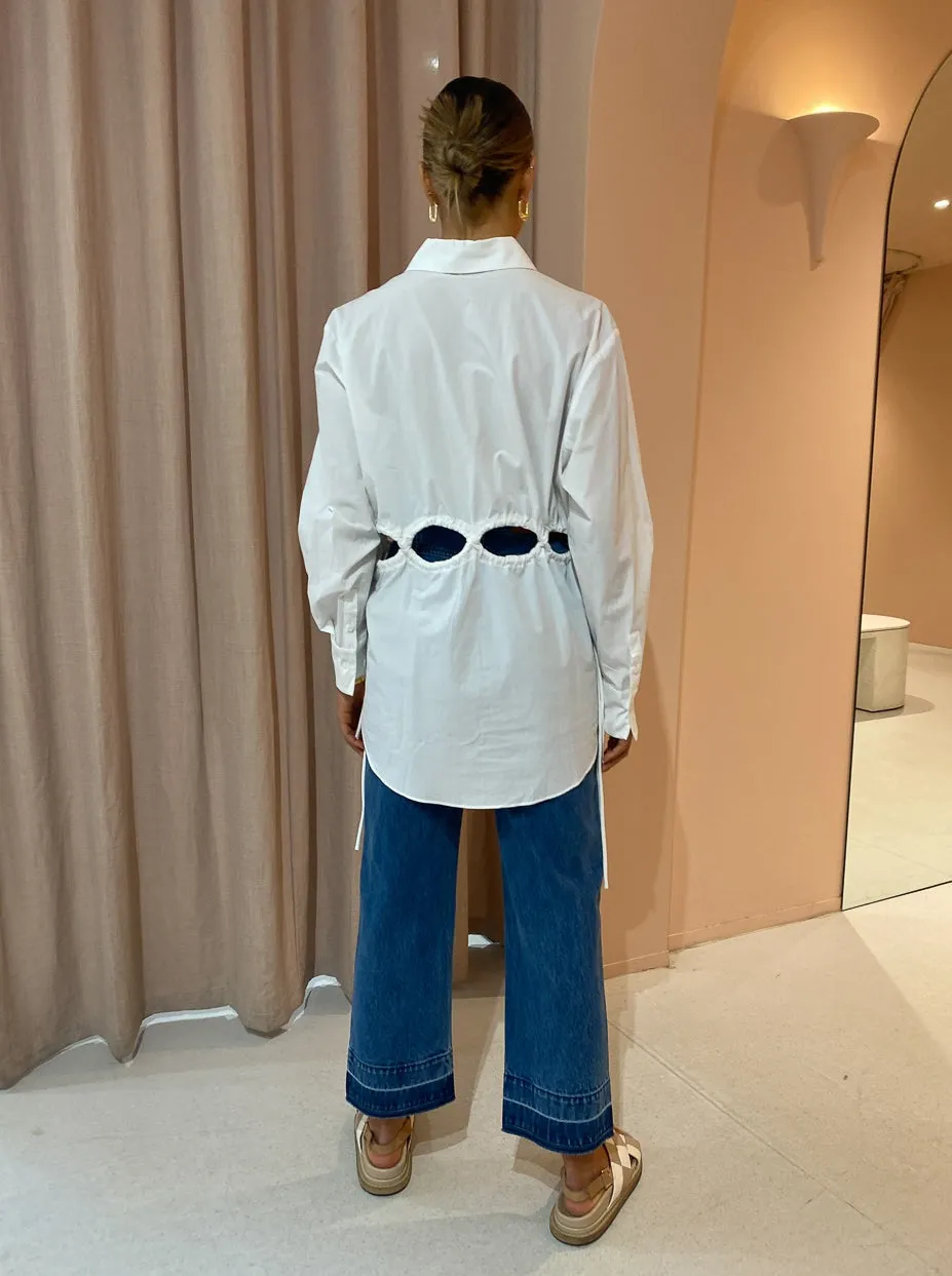 Sir Mason Laced Shirt Dress in White