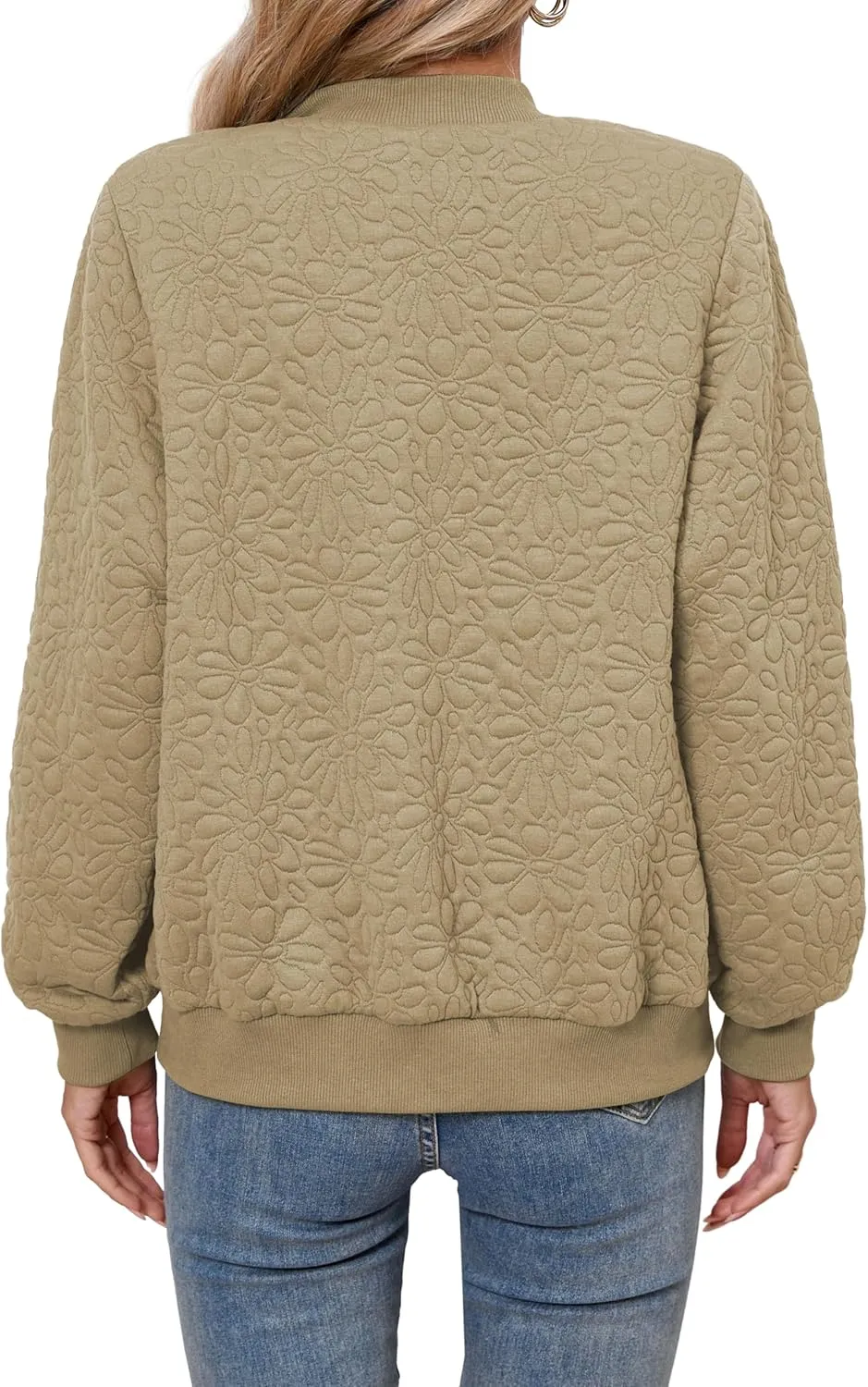 SxClub Women's Bomber Jackets for Women Fashion Casual Quilted Lightweight Zip Up Outerwear Coat with Pockets