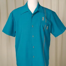 Teal Tiki Retro Stitch Shirt
