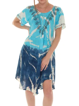 Tie-Dye Short Sleeves Dress