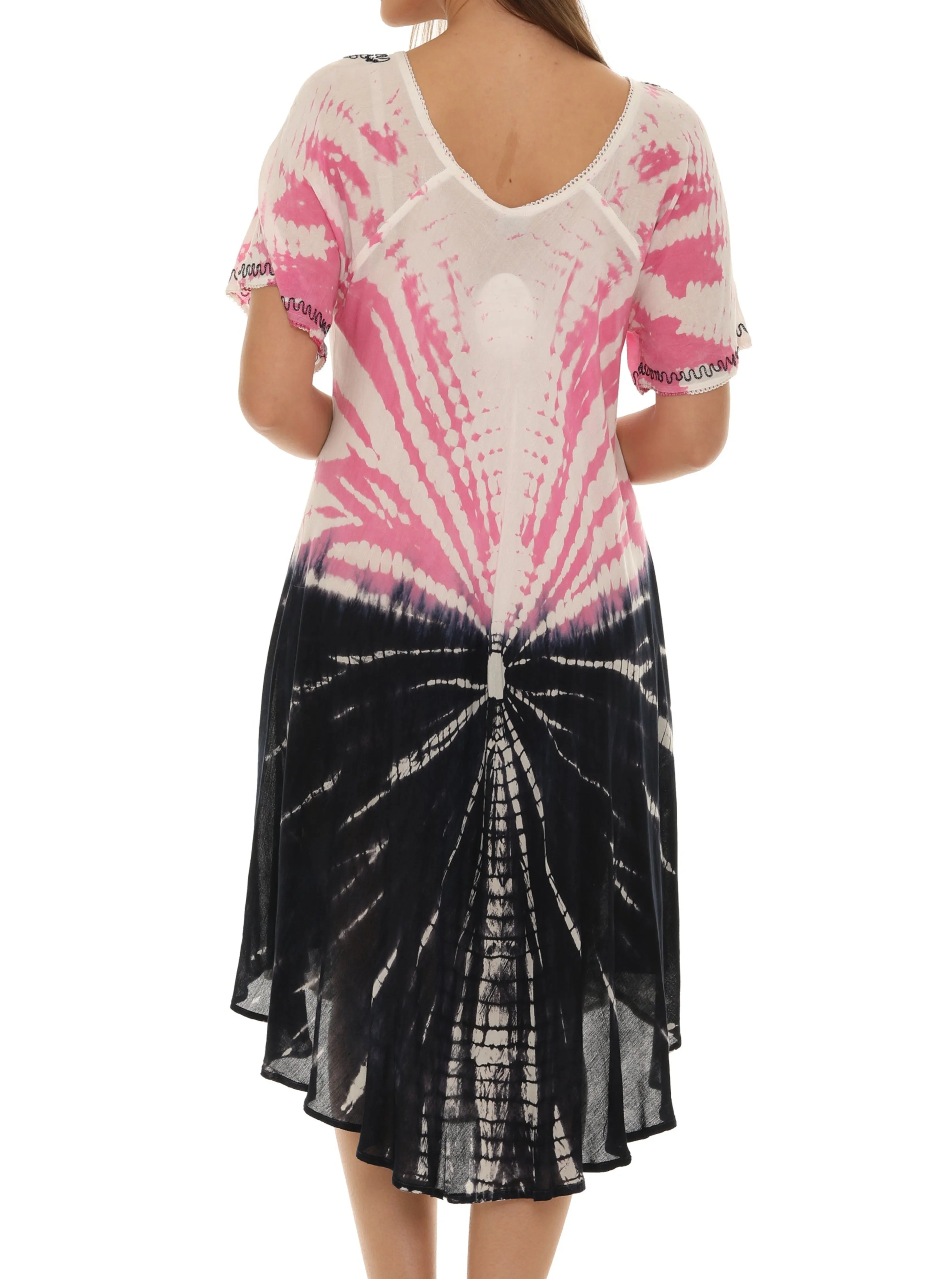 Tie-Dye Short Sleeves Dress