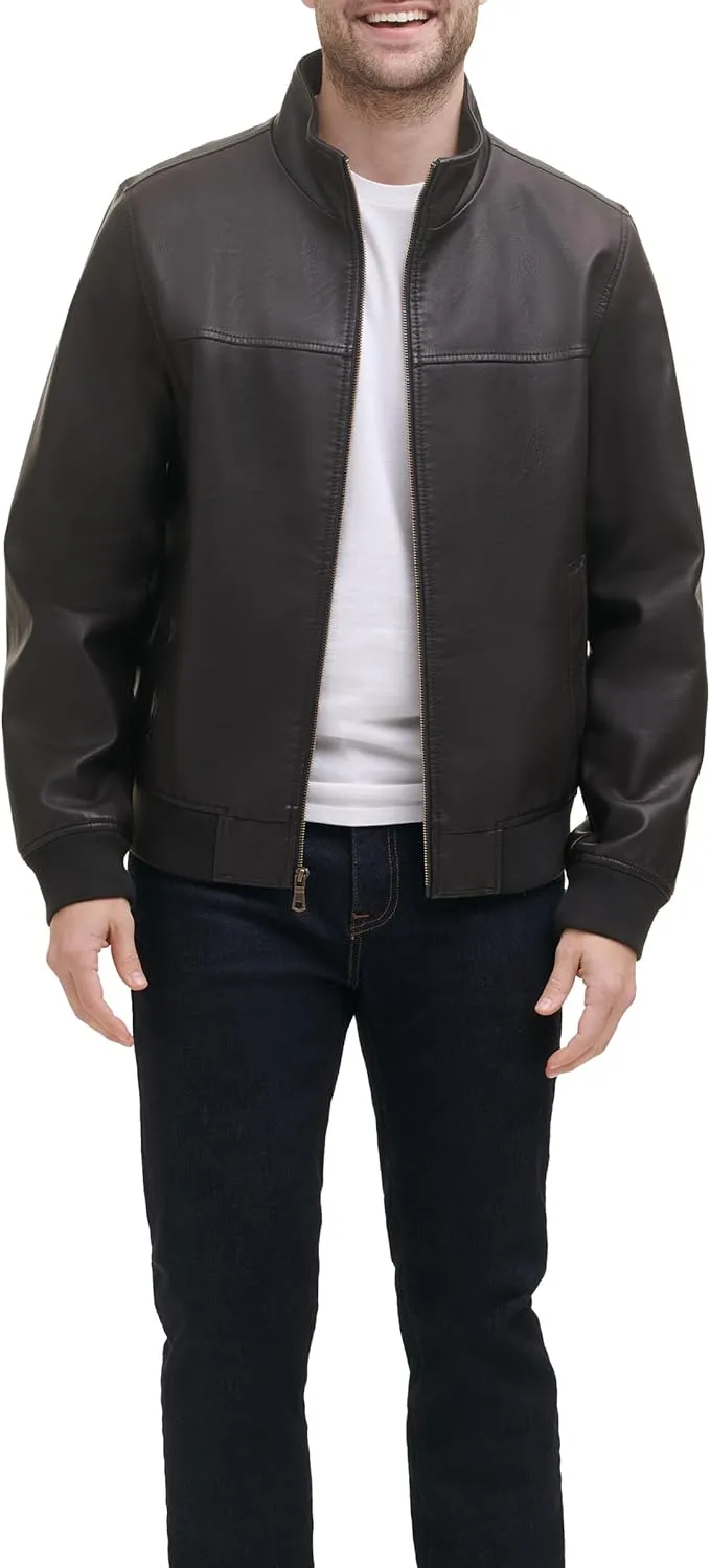 Tommy Hilfiger Men's Faux Leather Bomber Jacket