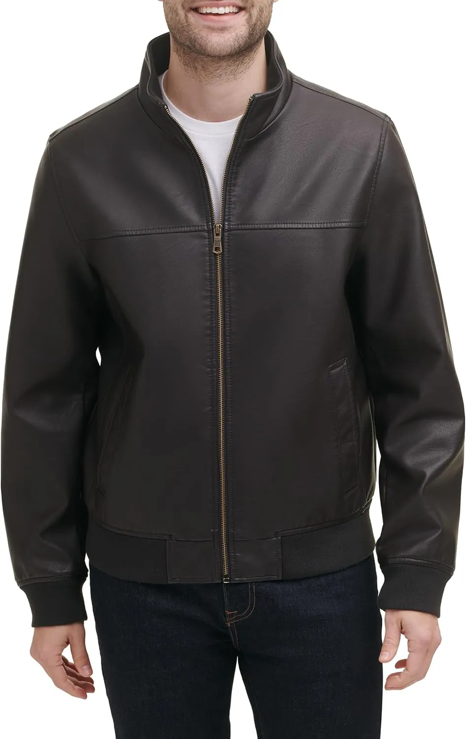 Tommy Hilfiger Men's Faux Leather Bomber Jacket
