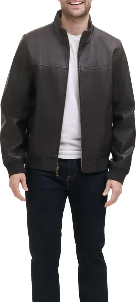 Tommy Hilfiger Men's Faux Leather Bomber Jacket