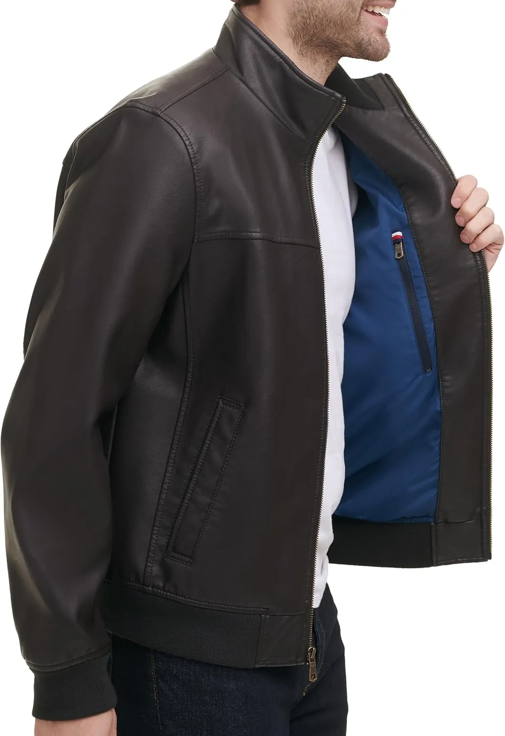 Tommy Hilfiger Men's Faux Leather Bomber Jacket