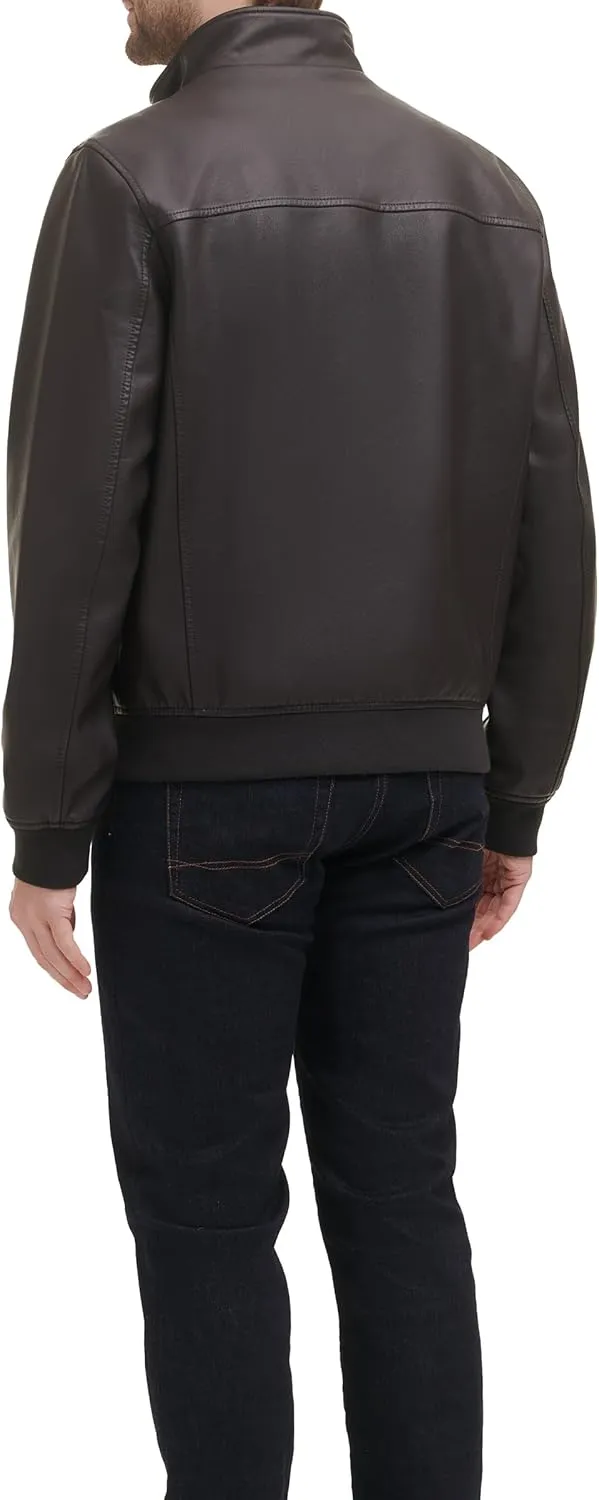 Tommy Hilfiger Men's Faux Leather Bomber Jacket