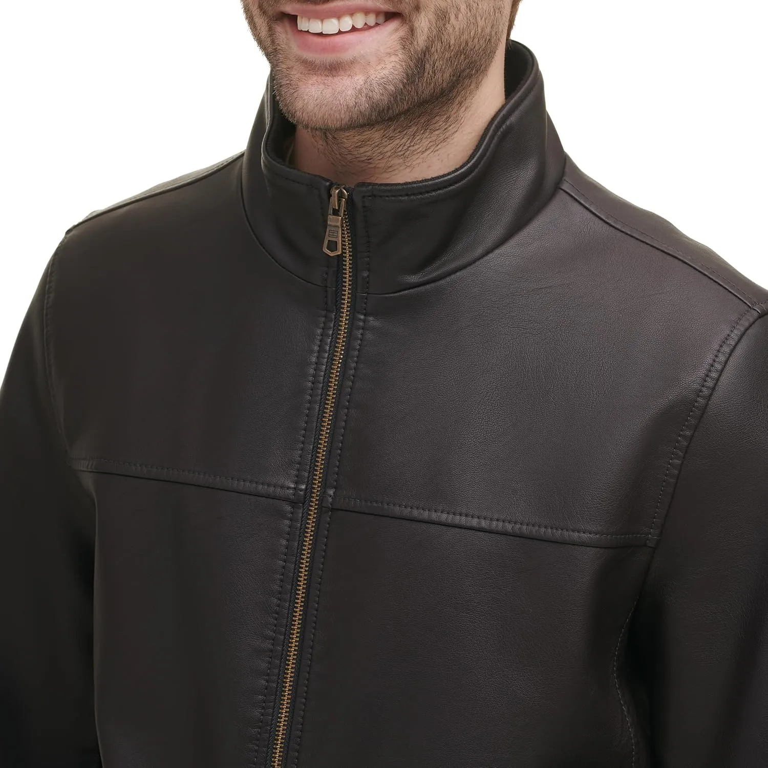 Tommy Hilfiger Men's Faux Leather Bomber Jacket
