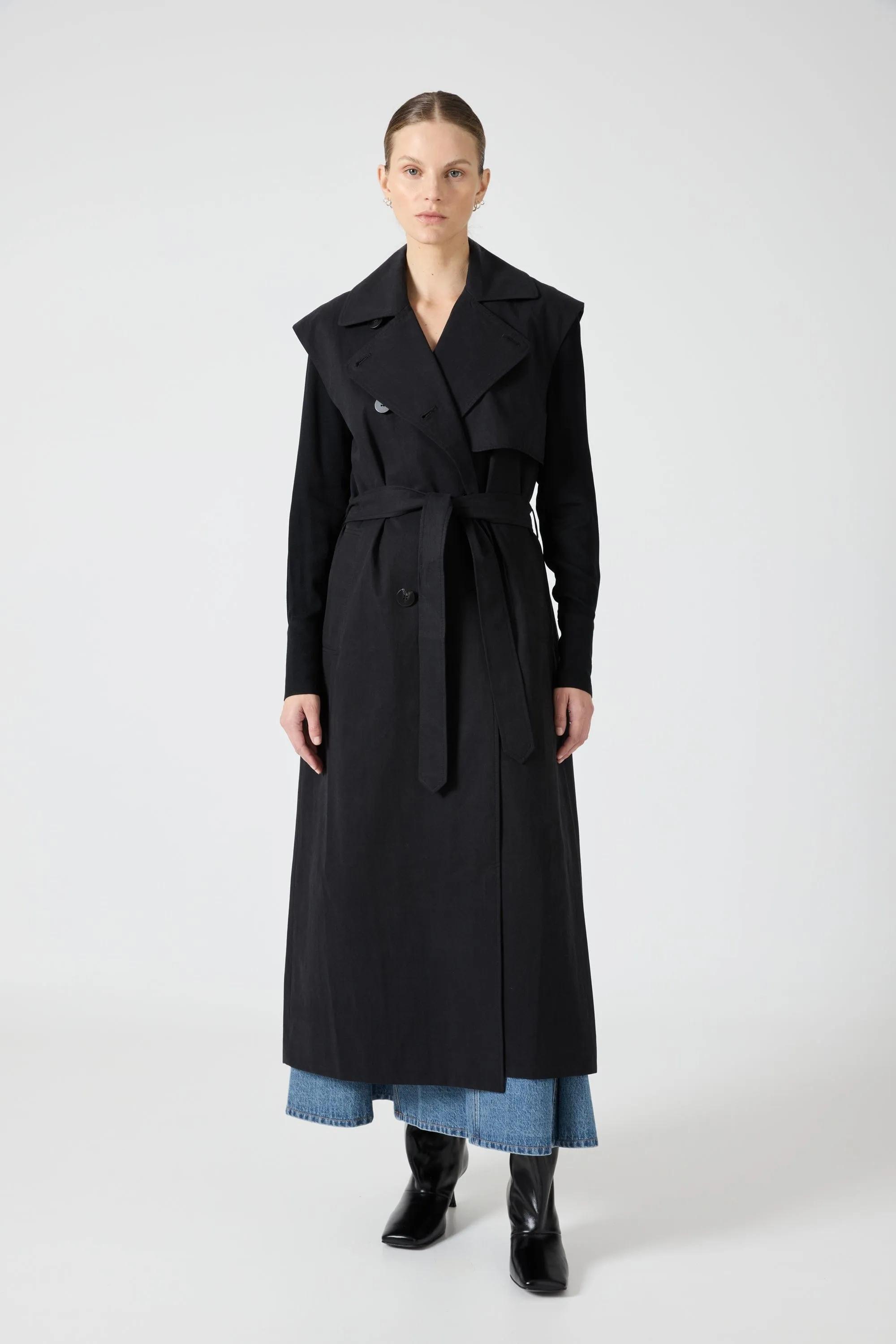 TRANSIT TRENCH VEST | BLACK