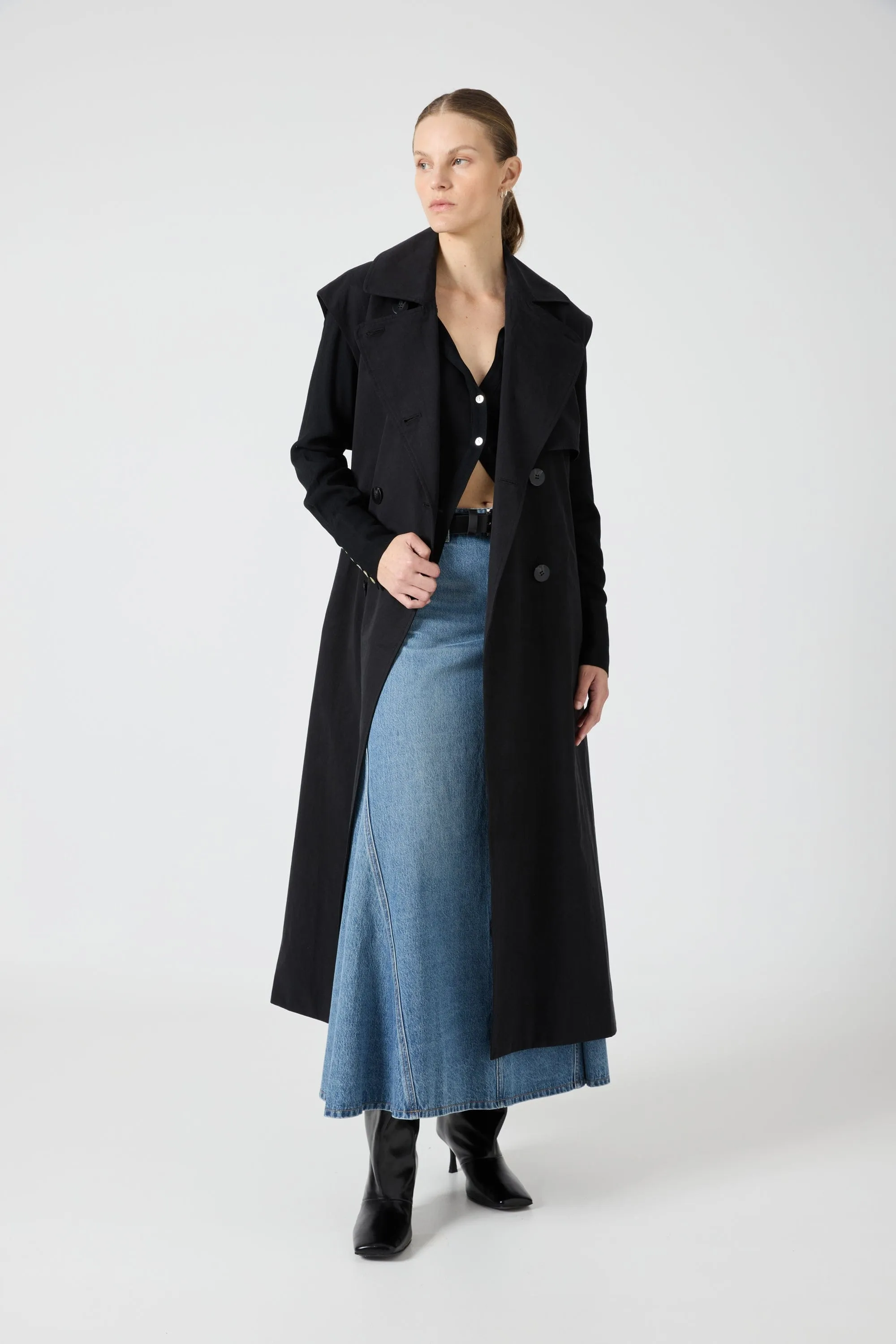 TRANSIT TRENCH VEST | BLACK