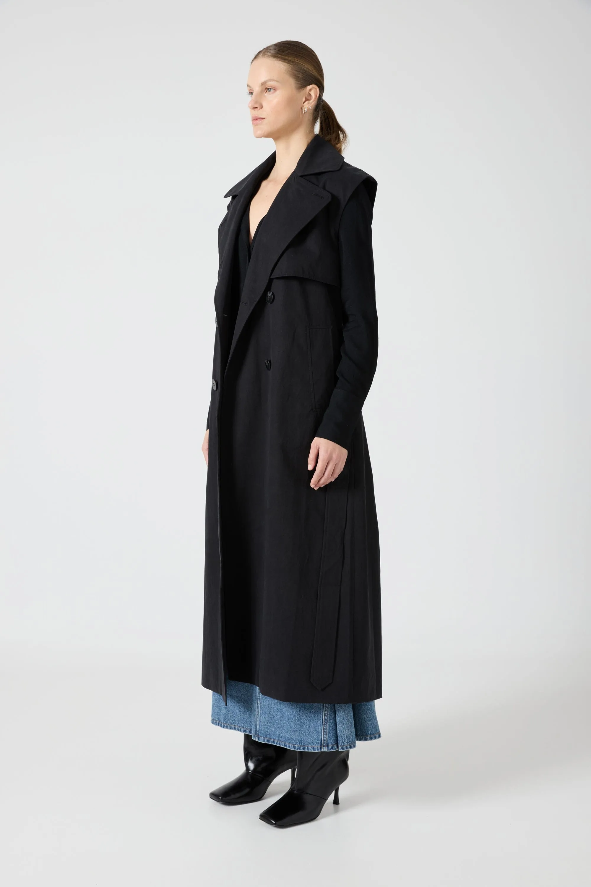 TRANSIT TRENCH VEST | BLACK
