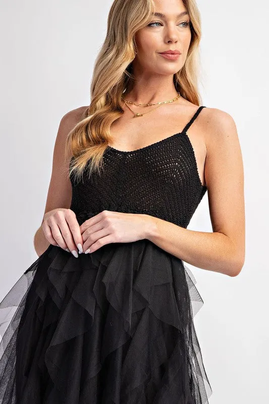 Tulle Temptation Crochet Midi Dress