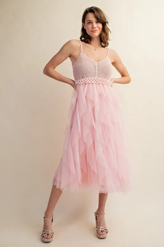 Tulle Temptation Crochet Midi Dress