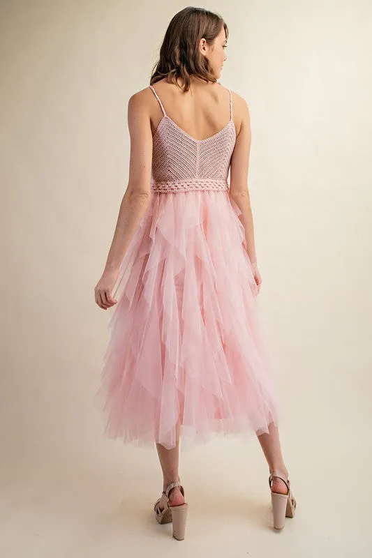 Tulle Temptation Crochet Midi Dress