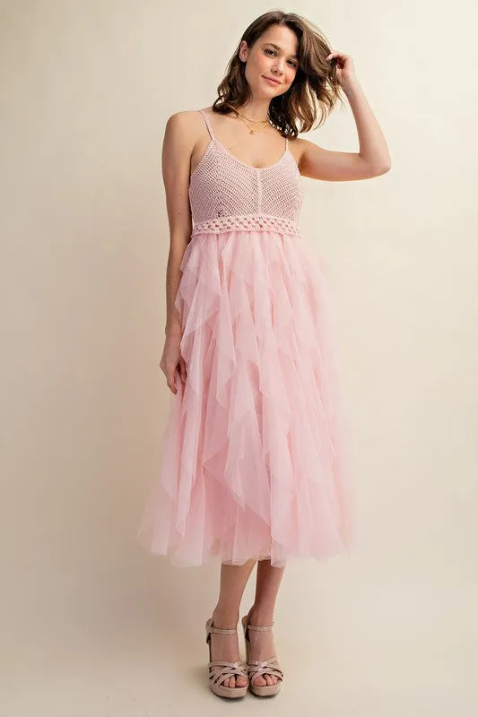 Tulle Temptation Crochet Midi Dress