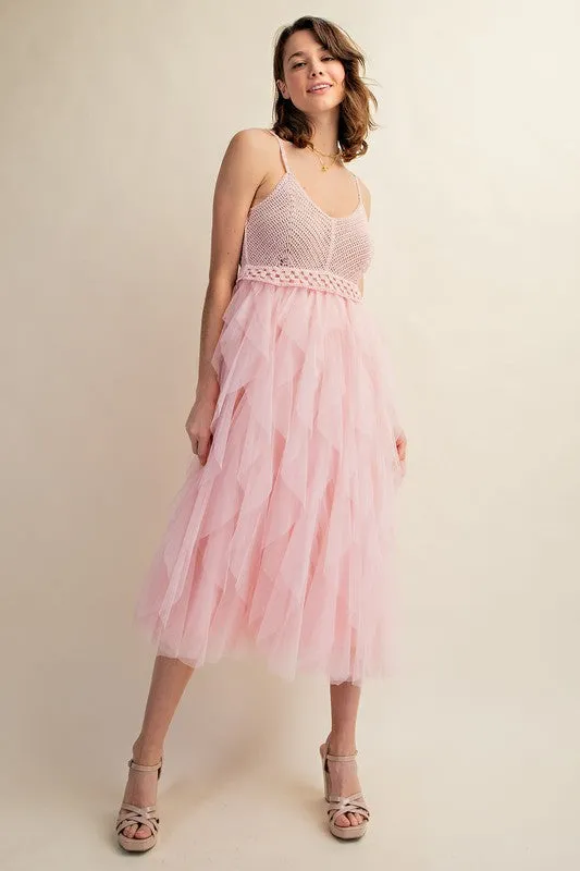 Tulle Temptation Crochet Midi Dress