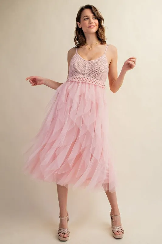 Tulle Temptation Crochet Midi Dress