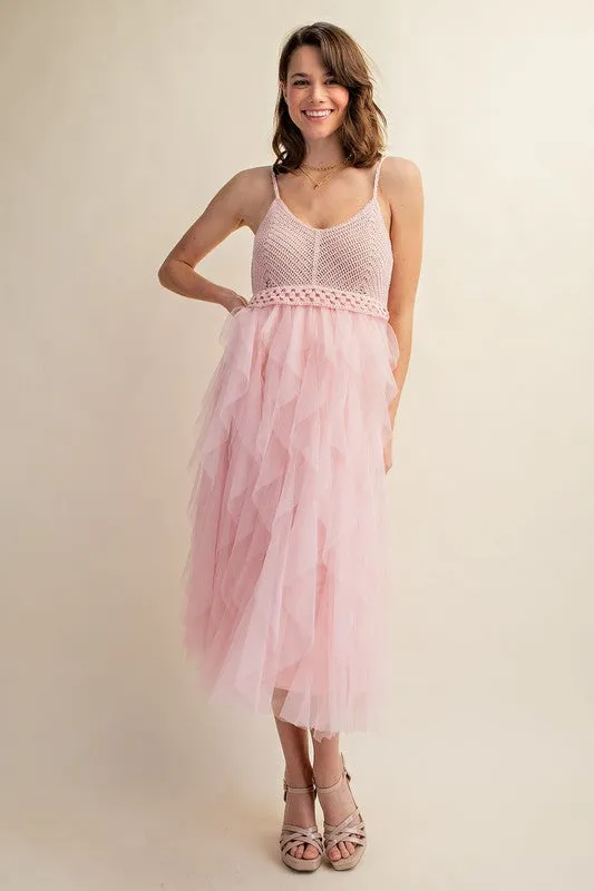 Tulle Temptation Crochet Midi Dress