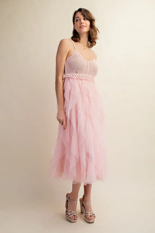 Tulle Temptation Crochet Midi Dress