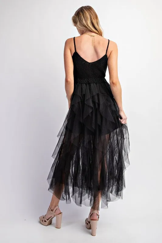 Tulle Temptation Crochet Midi Dress