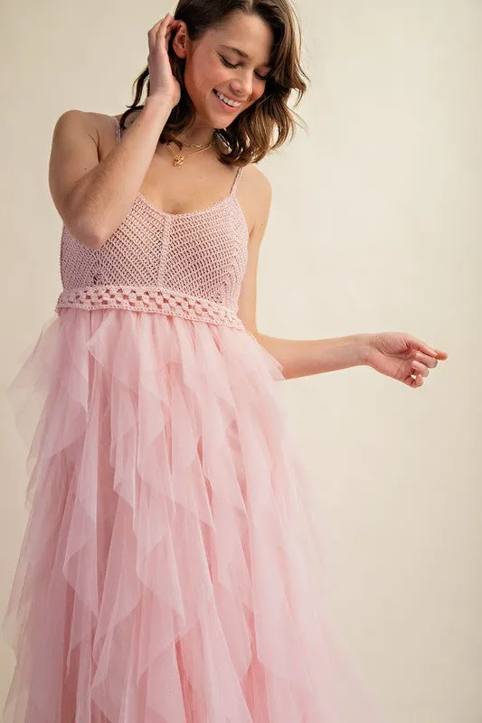 Tulle Temptation Crochet Midi Dress