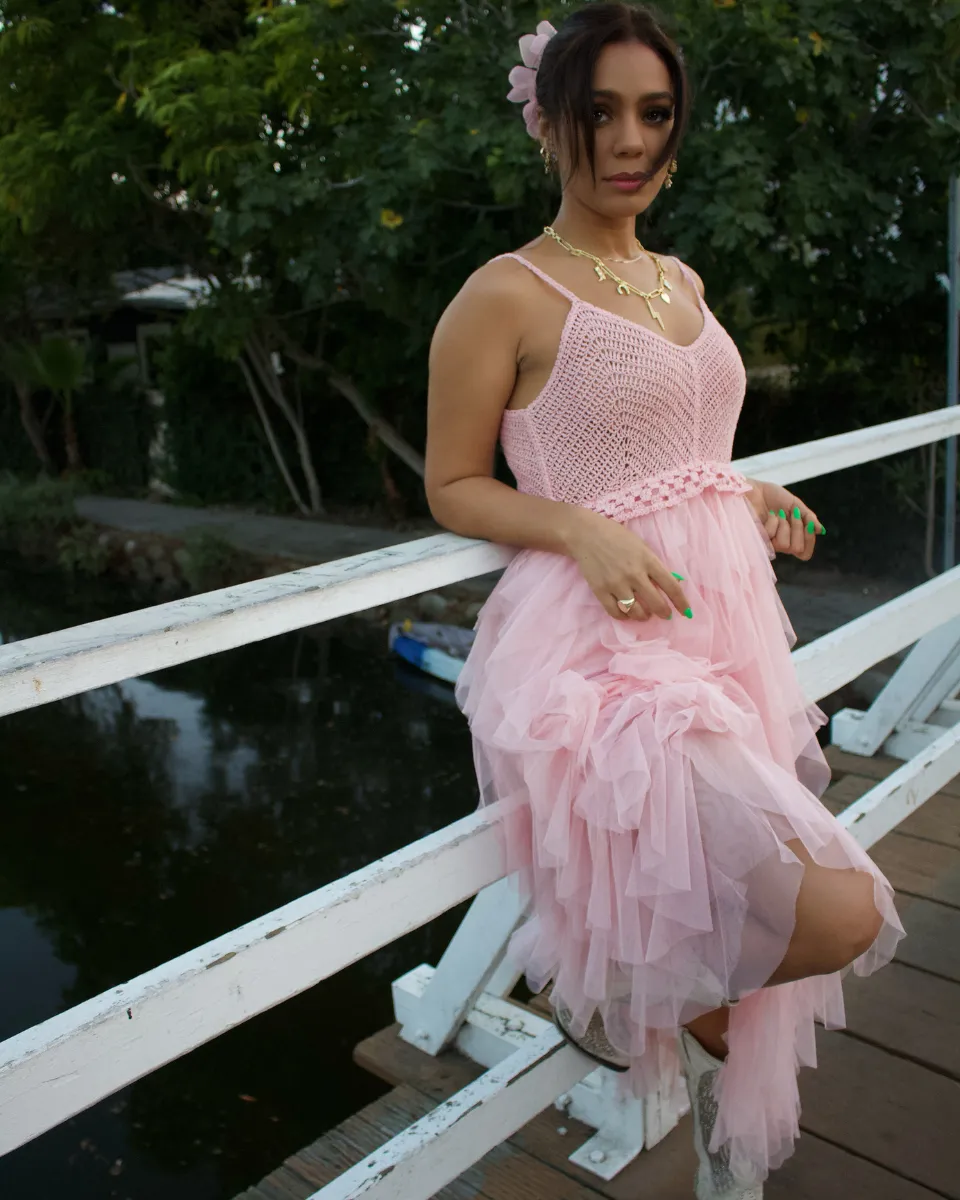 Tulle Temptation Crochet Midi Dress