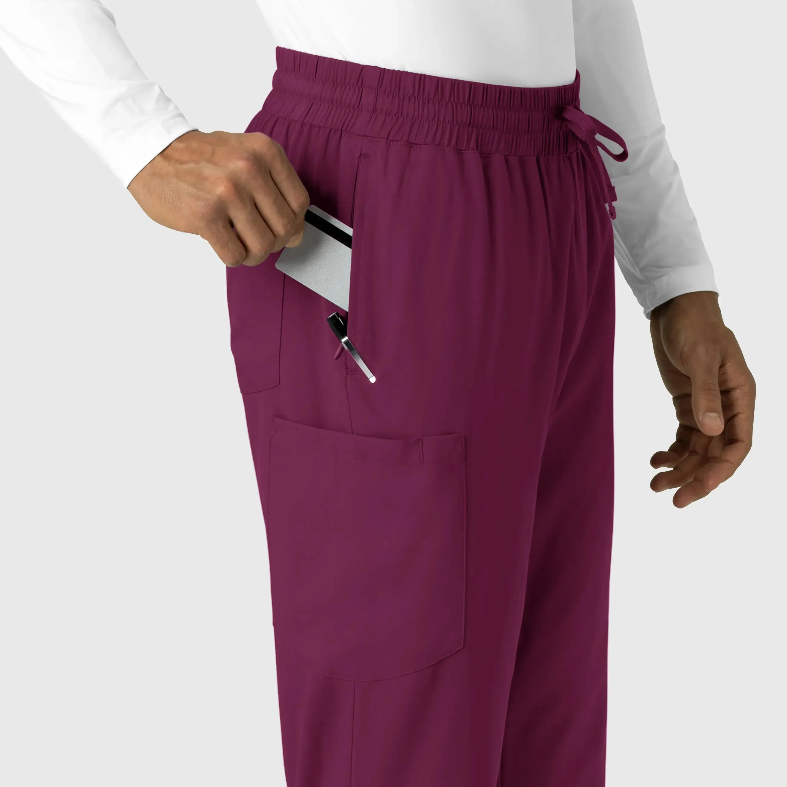 Wink Men's Straight Leg Scrub Pant - Wine