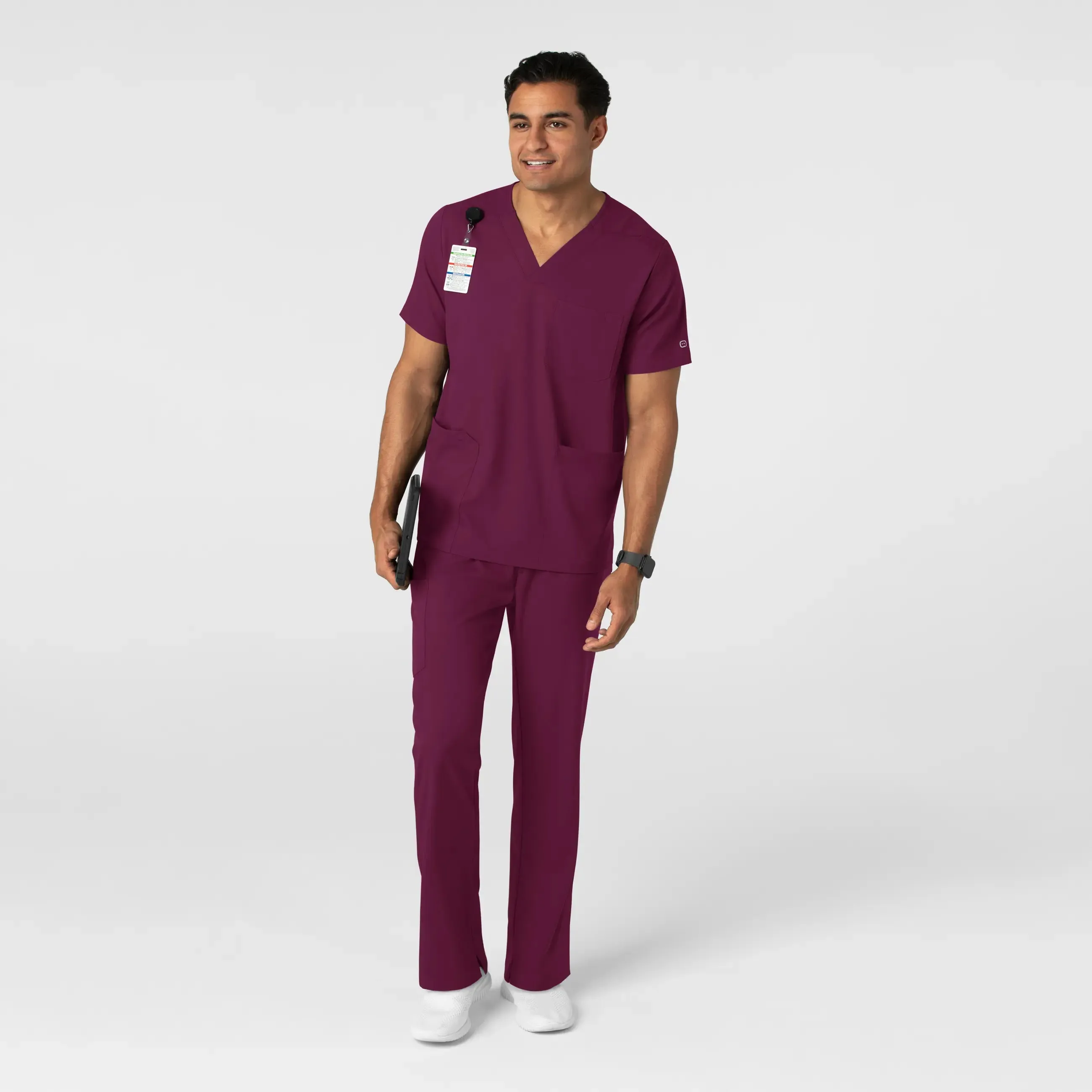 Wink Men's Straight Leg Scrub Pant - Wine