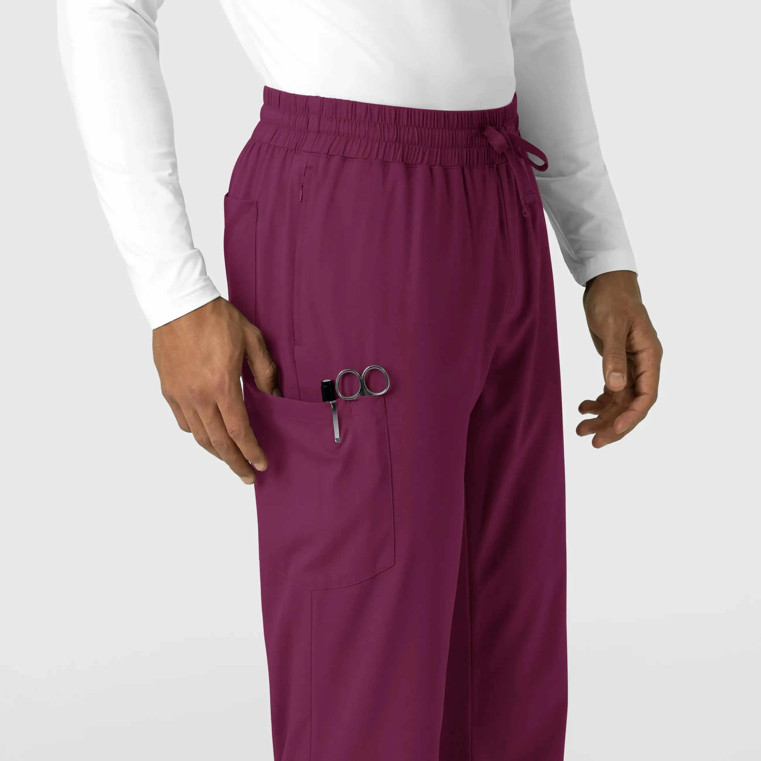 Wink Men's Straight Leg Scrub Pant - Wine