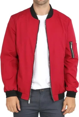 WULFUL Mens Casual Lightweight Jacket Softshell Flight Bomber Jacket Varsity Windbreaker